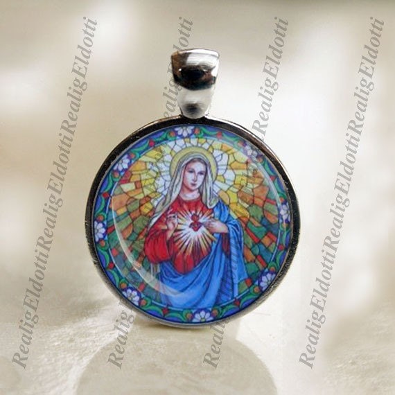 Mary's Immaculate Heart - Religious Christian Catholic Medal Pendant Jewelry