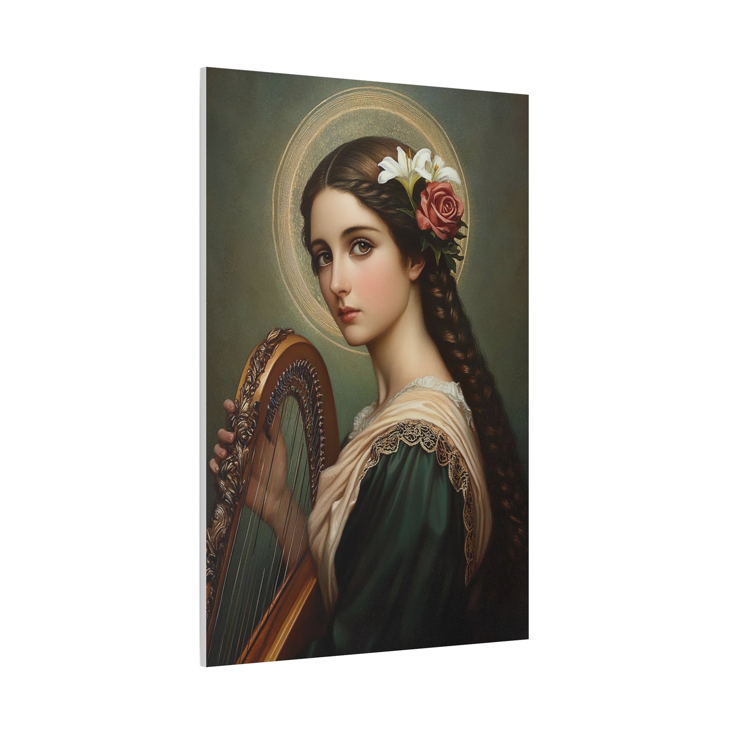 St. Cecilia Catholic Canvas Wall Art, Christian Decor