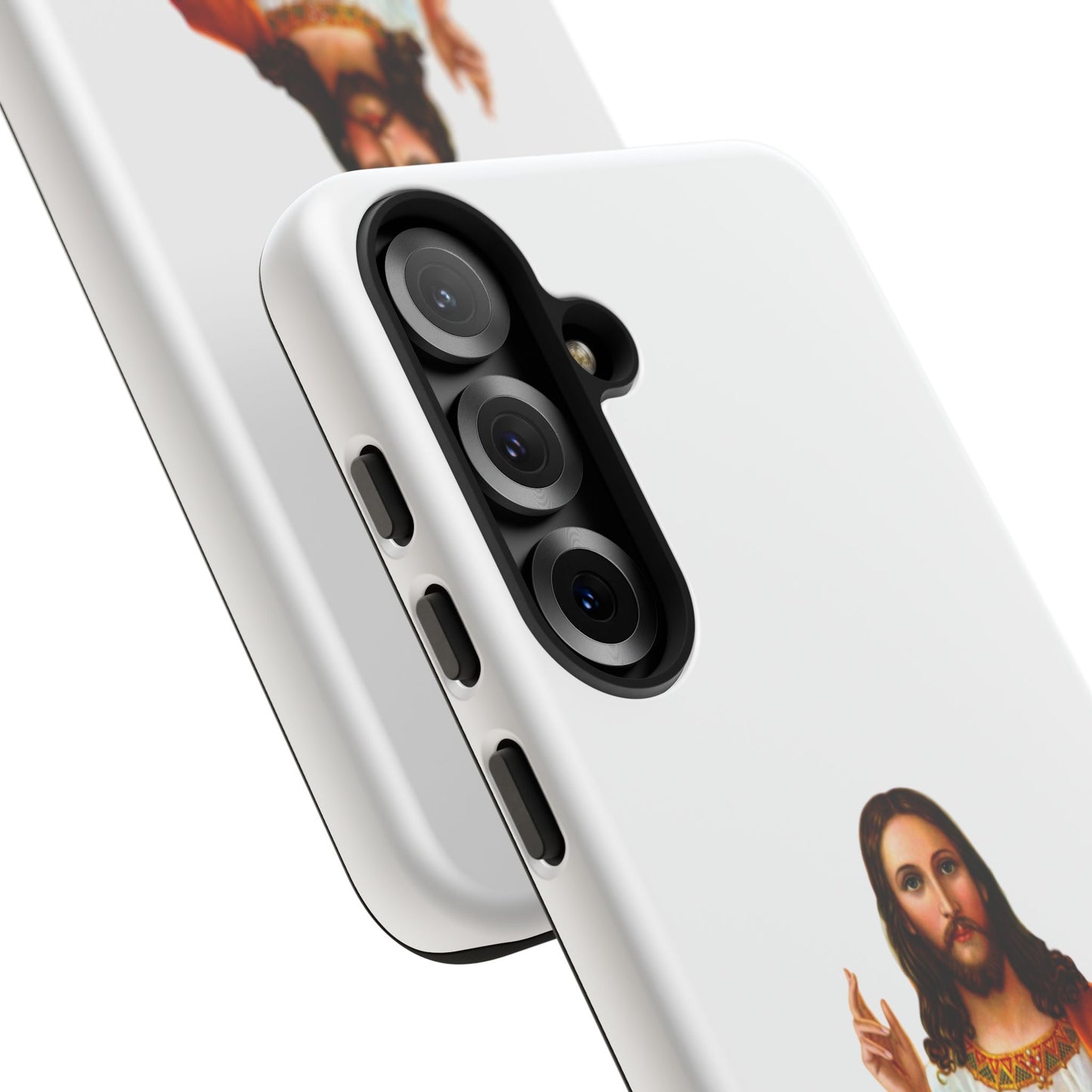 Artistic Phone Case Featuring Jesus, Tough Phone Case, Christian Gift, Religious Phone Cover, Inspirational Phone Accessory, Unique Jesus