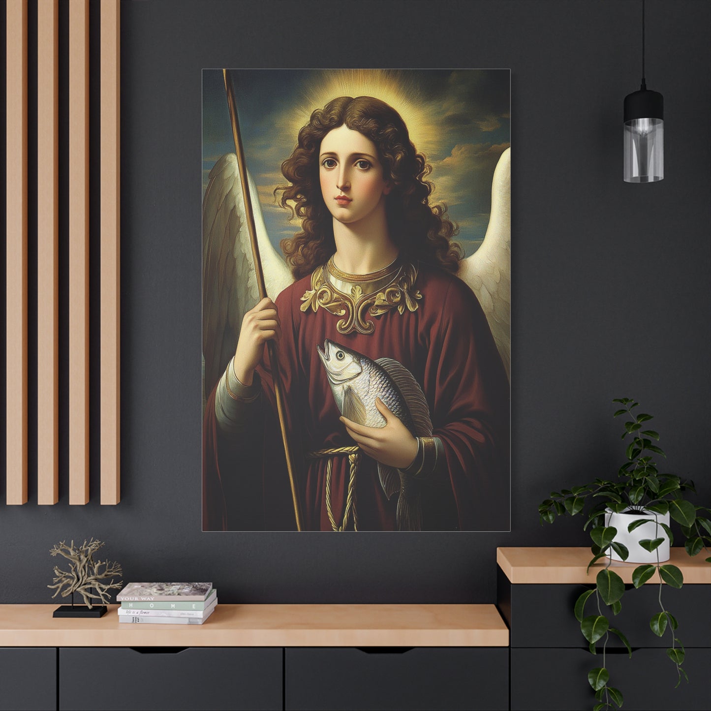 Ready To Hang - St. Rapahel the Archangel Catholic Canvas Wall Art, Christian Decor