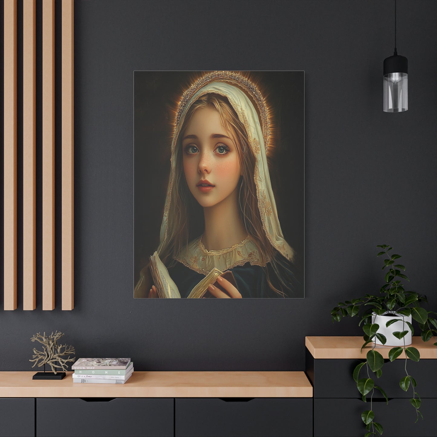 St. Hildegard of Bingen Catholic Canvas Wall Art, Christian Decor