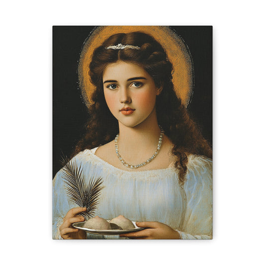 Agatha of Sicily stCanvas Wall Art, Christian Decor
