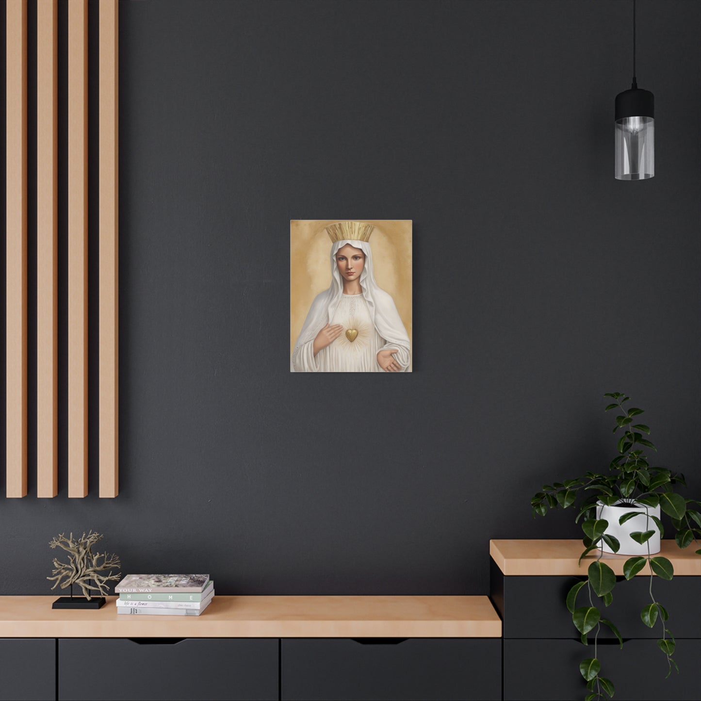 Our Lady Mother Mary Beauraing Canvas Print, Catholic Decor Wall, Gift Religious Christian