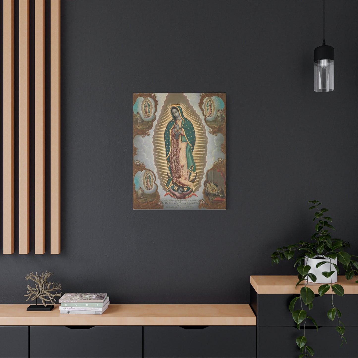 The Virgin of Guadalupe with the Four Apparitions Catholic HQ Print on Canvas Ready To Hang - Virgin Mary Canvas