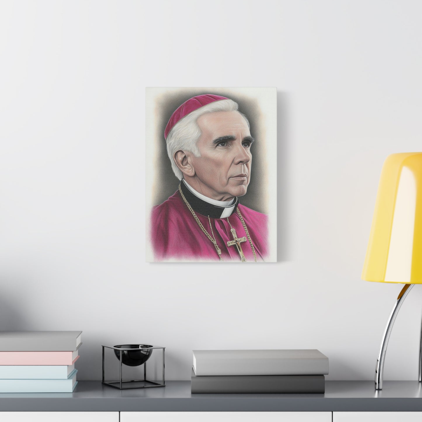 Bishop Fulton Sheen Canvas Print, Catholic Decor Wall, Gift Religious Christian