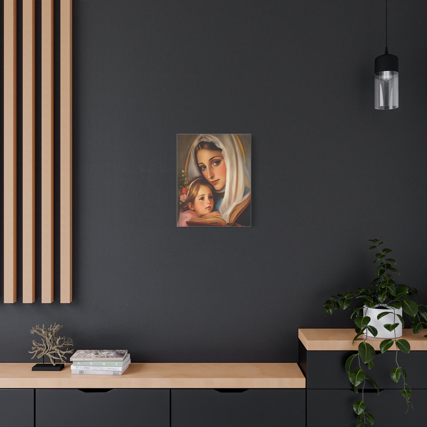 St. Anne and Mary Canvas Print, Catholic Decor Wall, Gift Religious Christian