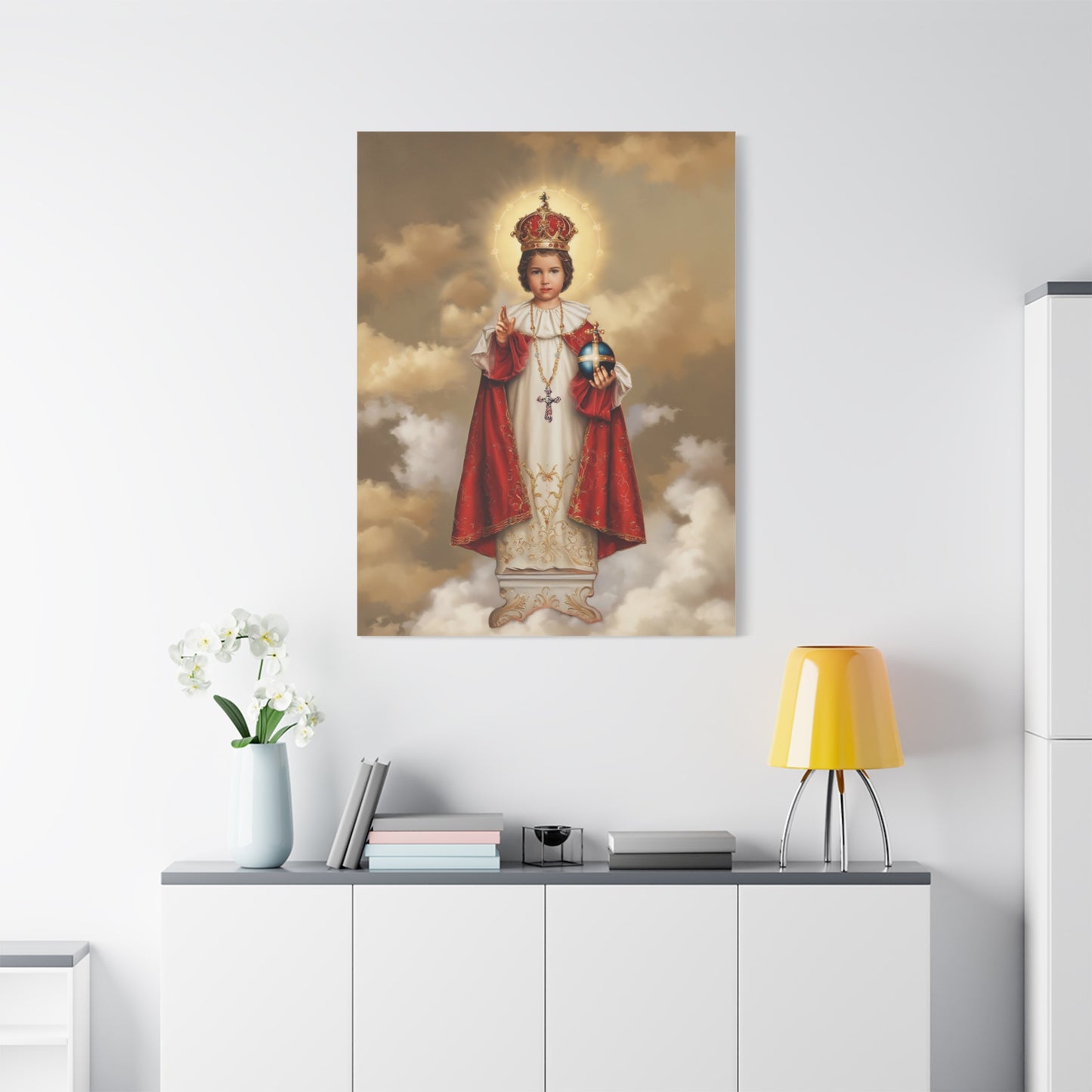 Infant Jesus of Prague Catholic Canvas Wall Art, Christian Decor