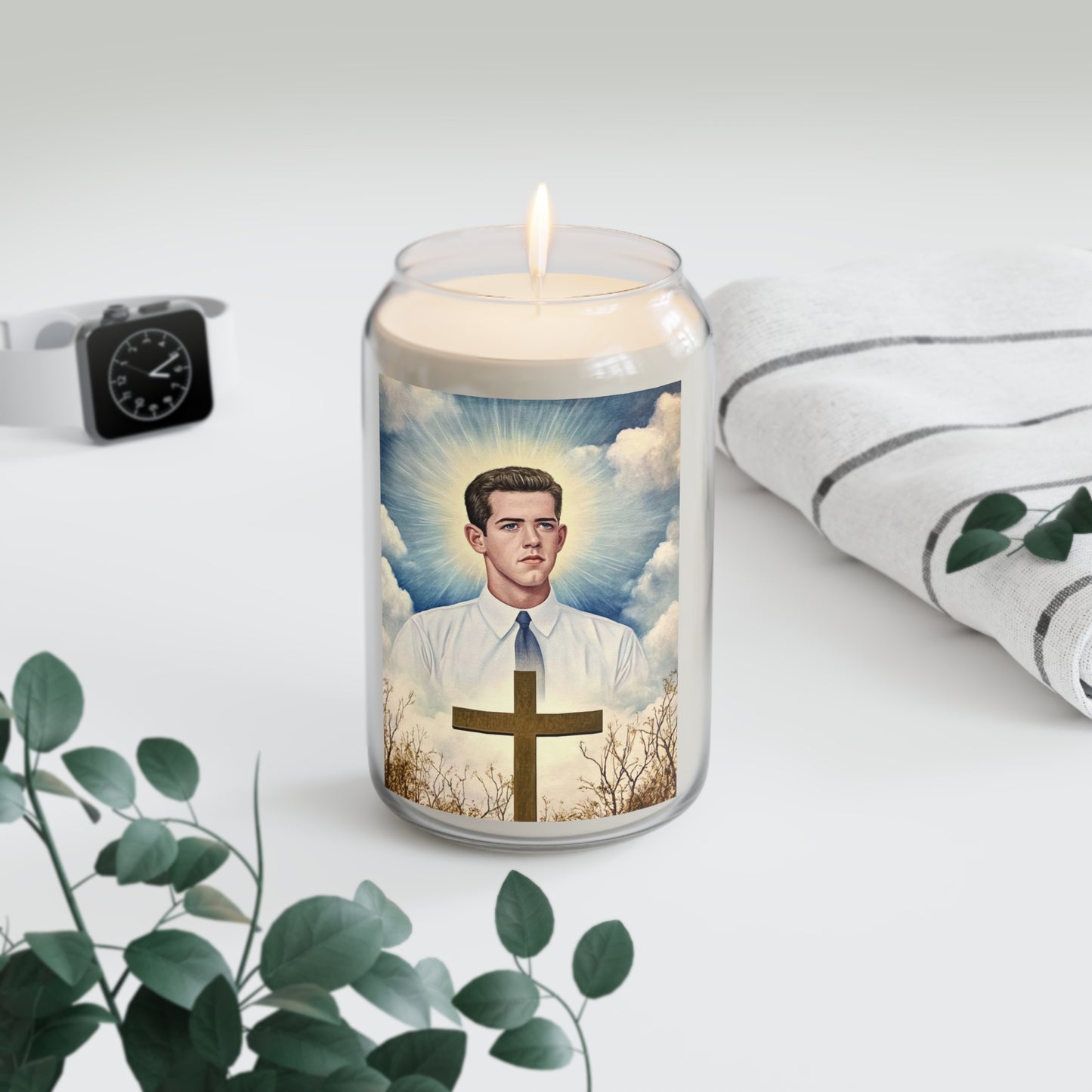 Bl. Alberto Marvelli Catholic Serenity Scented Candle, 13.75oz | Relaxation Gift, Home Decor, Calm Atmosphere, Religious Decor