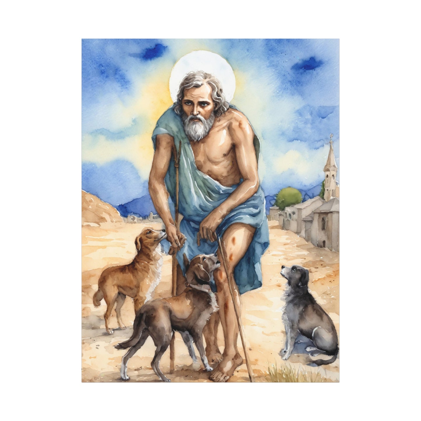 St. Lazarus of Bethany Catholic Canvas Wall Art, Christian Decor