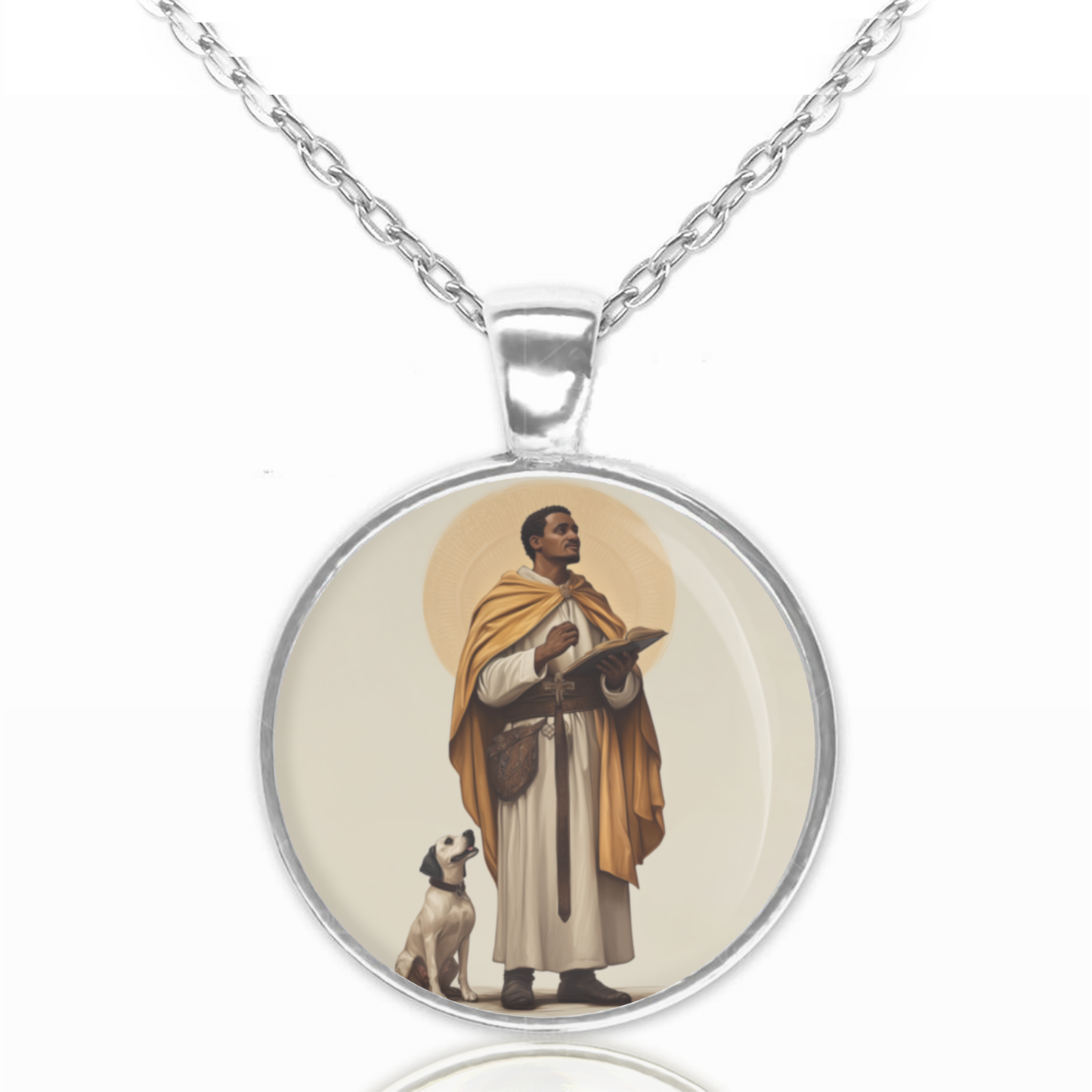 St. Martin De Porres Necklace Catholic Saint Pendant Medal image 0