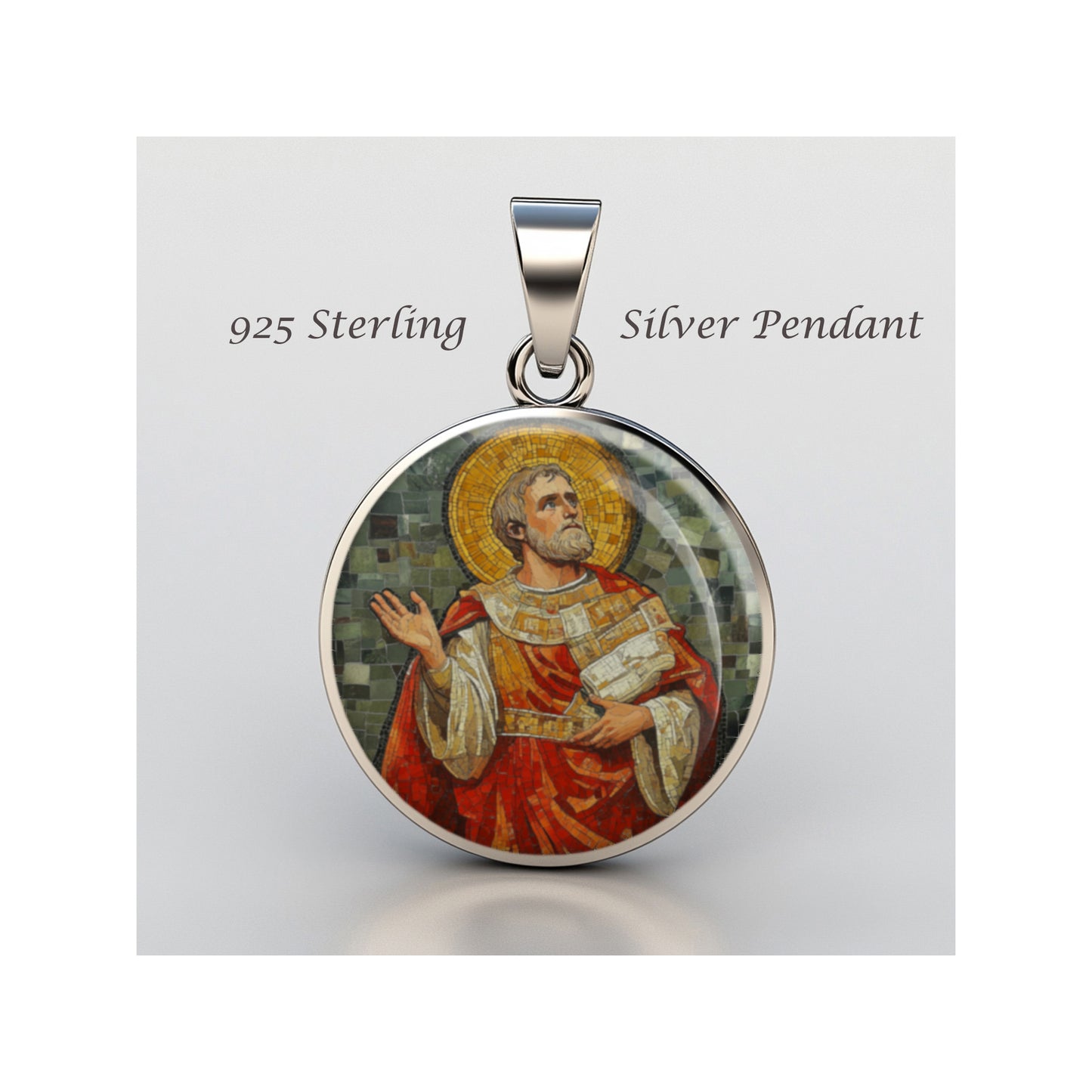 Saint Clement Of Rome Catholic sterling silver 925 Christian Medal Patron image 0