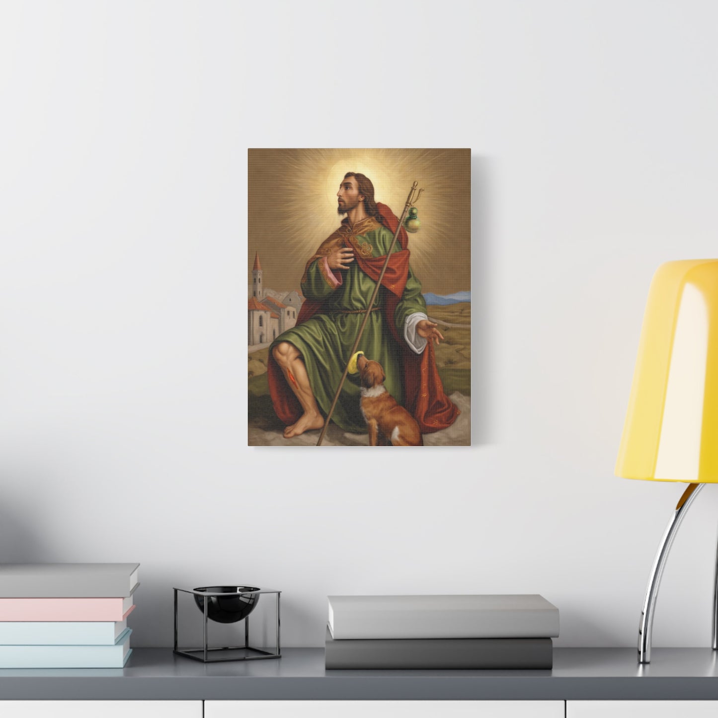 Ready To Hang - St. Roch Rocco Catholic Canvas Wall Art, Christian Decor