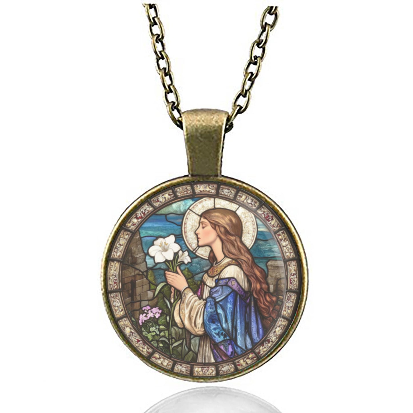 St. Agnes Necklace Medal Pendant Religious