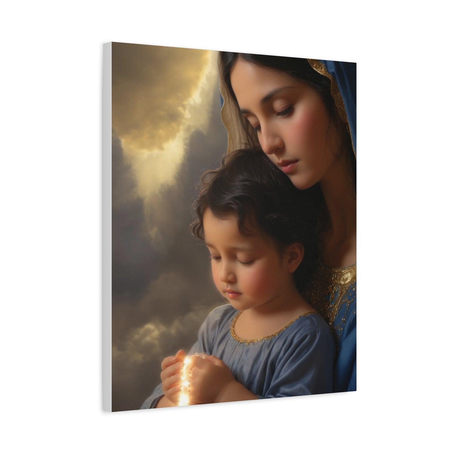Mary and Baby Jesus Catholic Canvas Wall Art, Christian Decor