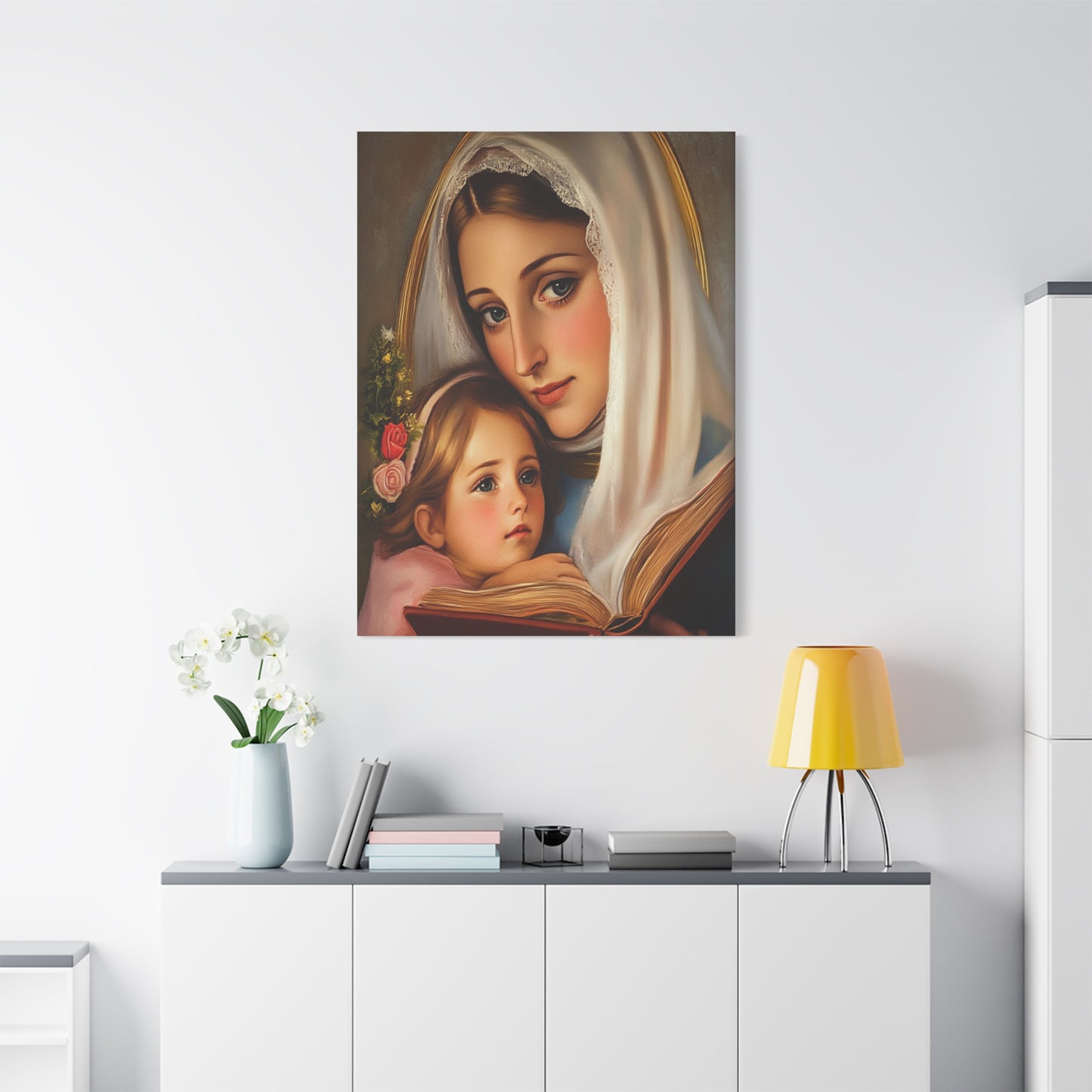 St. Anne and Mary Canvas Print, Catholic Decor Wall, Gift Religious Christian