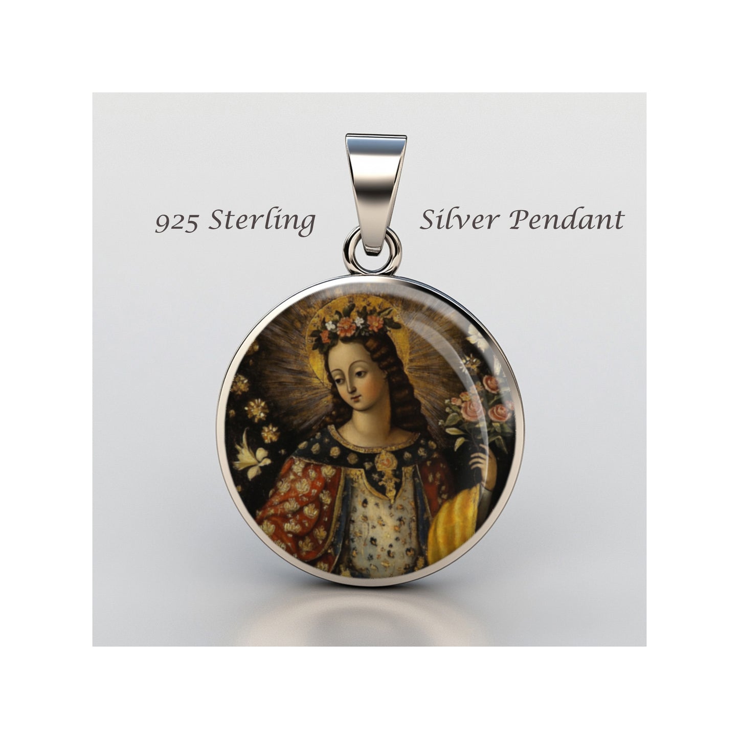 Saint Lidwina Lydwina Catholic sterling silver 925 Christian Medal Patron image 0