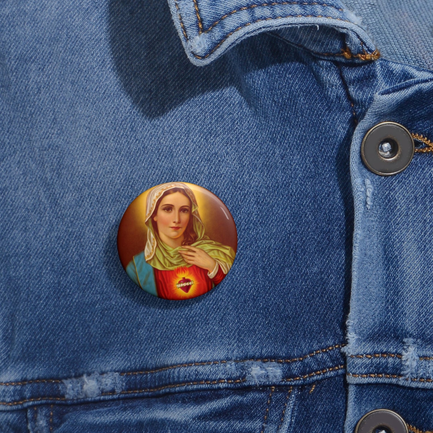 Pin Buttons, Immaculate Mary Catholic Religious Gift, Button Pins, Custom Badge, Mother Mary, Christian Accessories