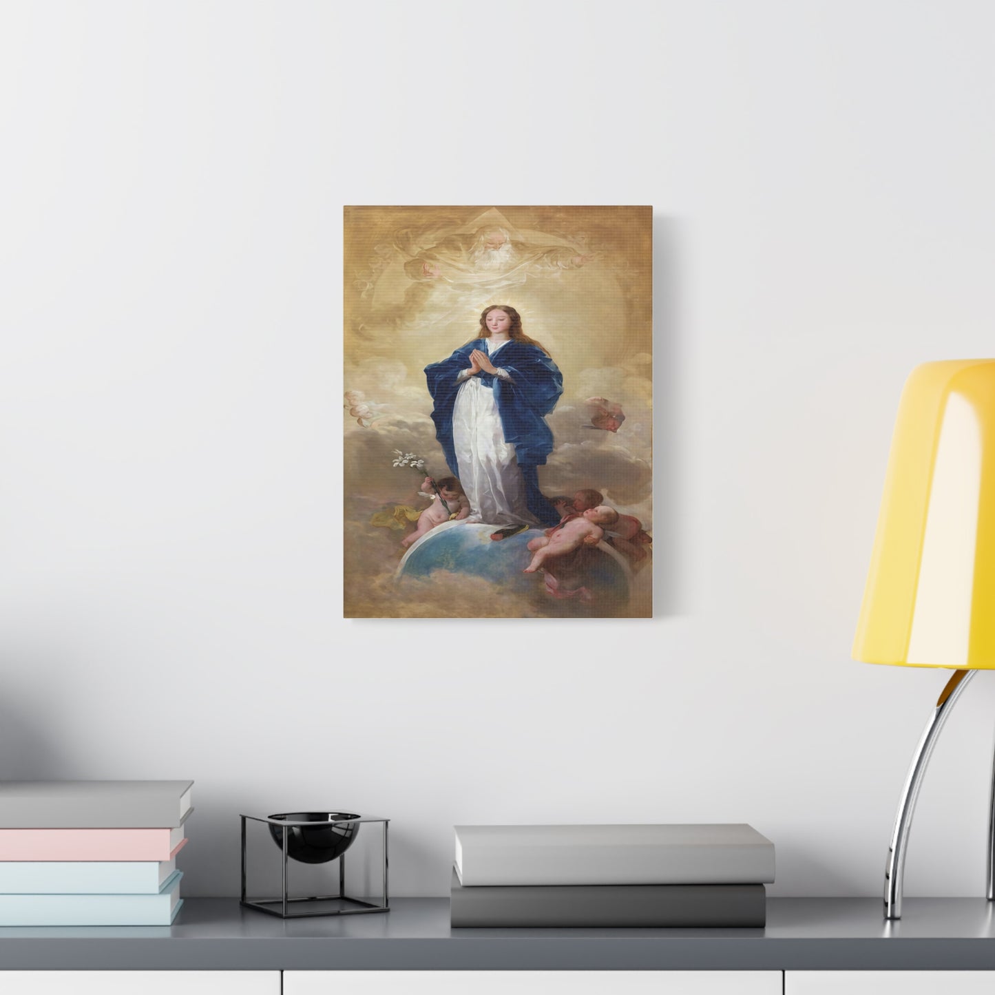 Ready To Hang - Mother Mary Immaculate Conception Catholic Canvas Wall Art, Christian Decor