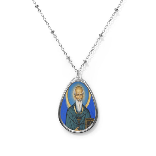 St. Bede the Venerable Necklace 20.5'' - Religious Drop Pendant