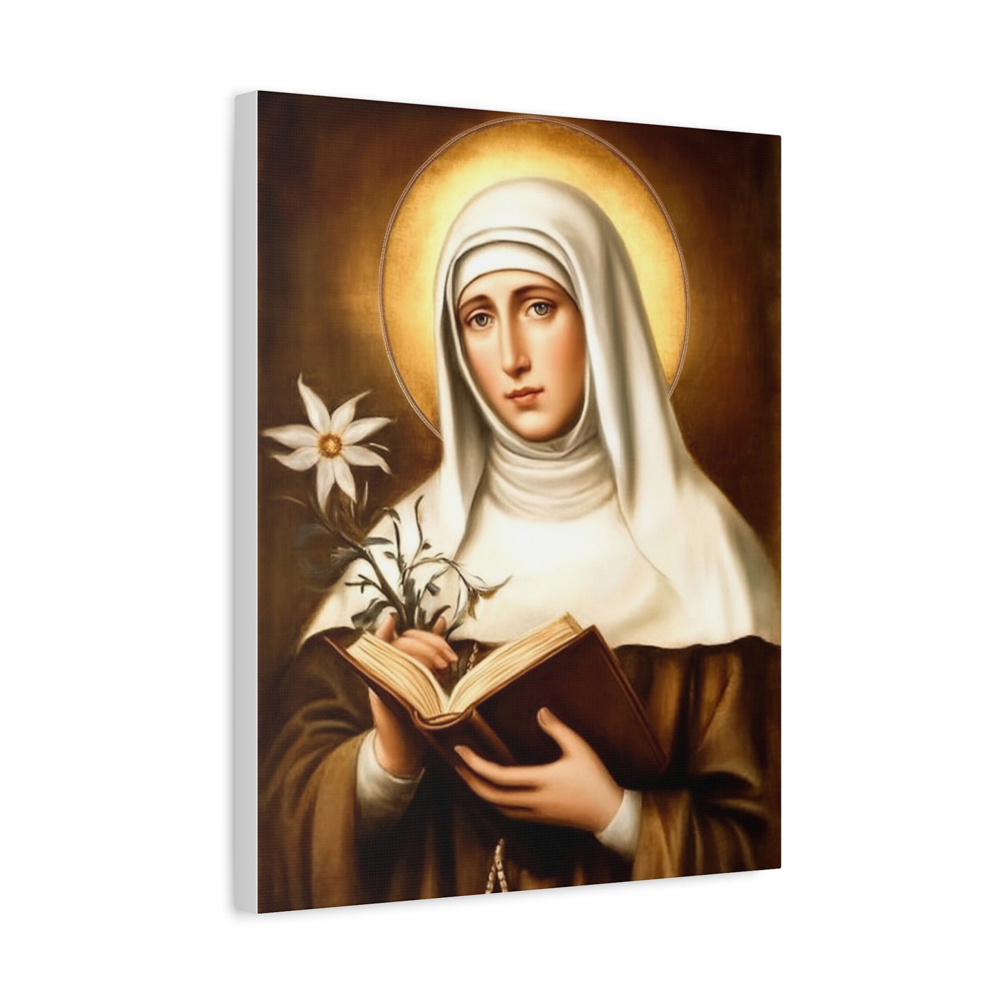 St. Catherine of Siena Catholic Canvas Wall Art, Christian Decor
