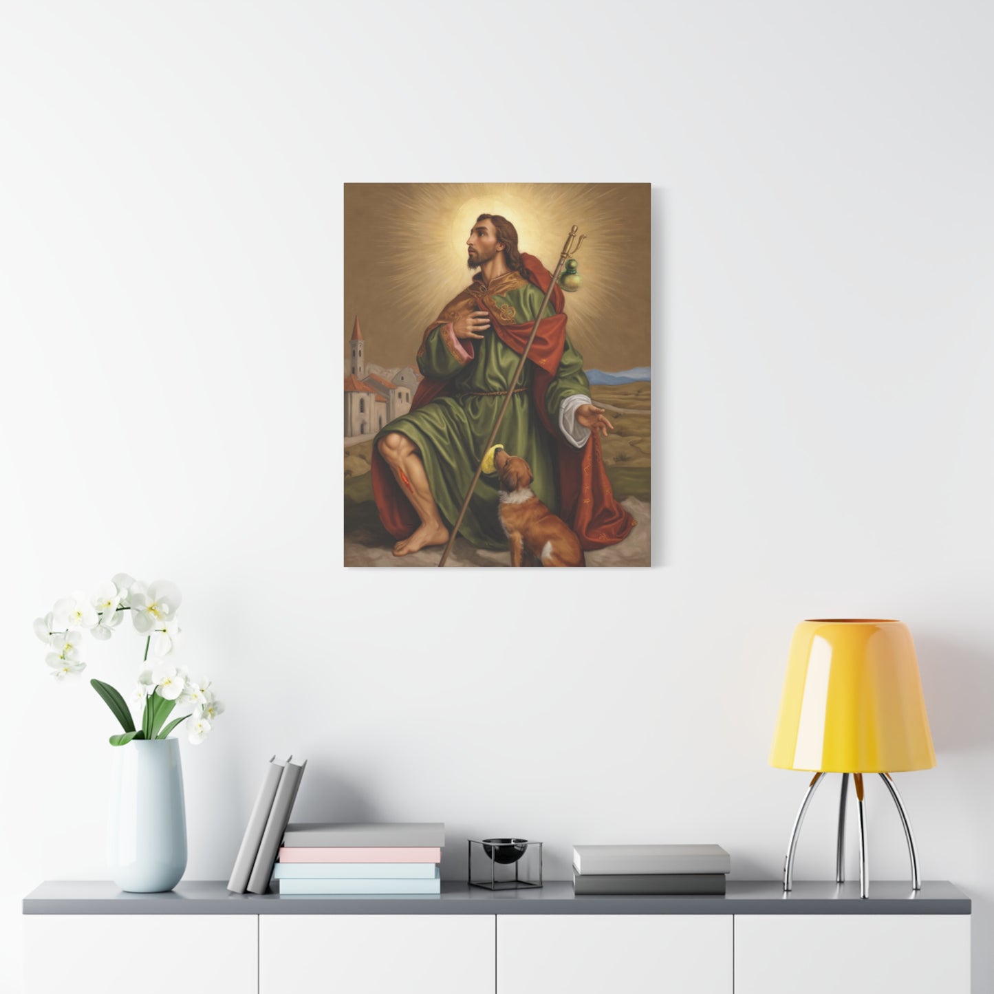 Ready To Hang - St. Roch Rocco Catholic Canvas Wall Art, Christian Decor