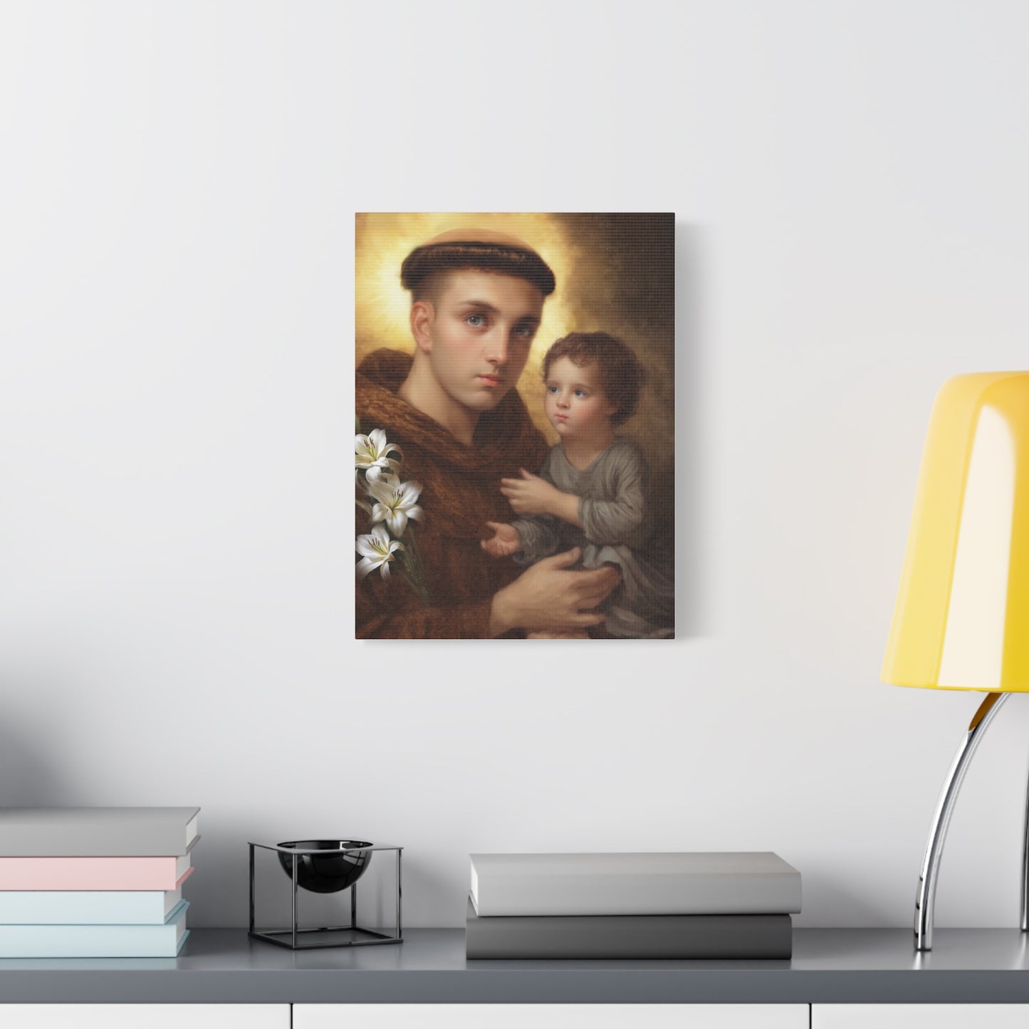 St Anthony with Jesus Canvas Print, Catholic Decor Wall, Gift Religious Christian