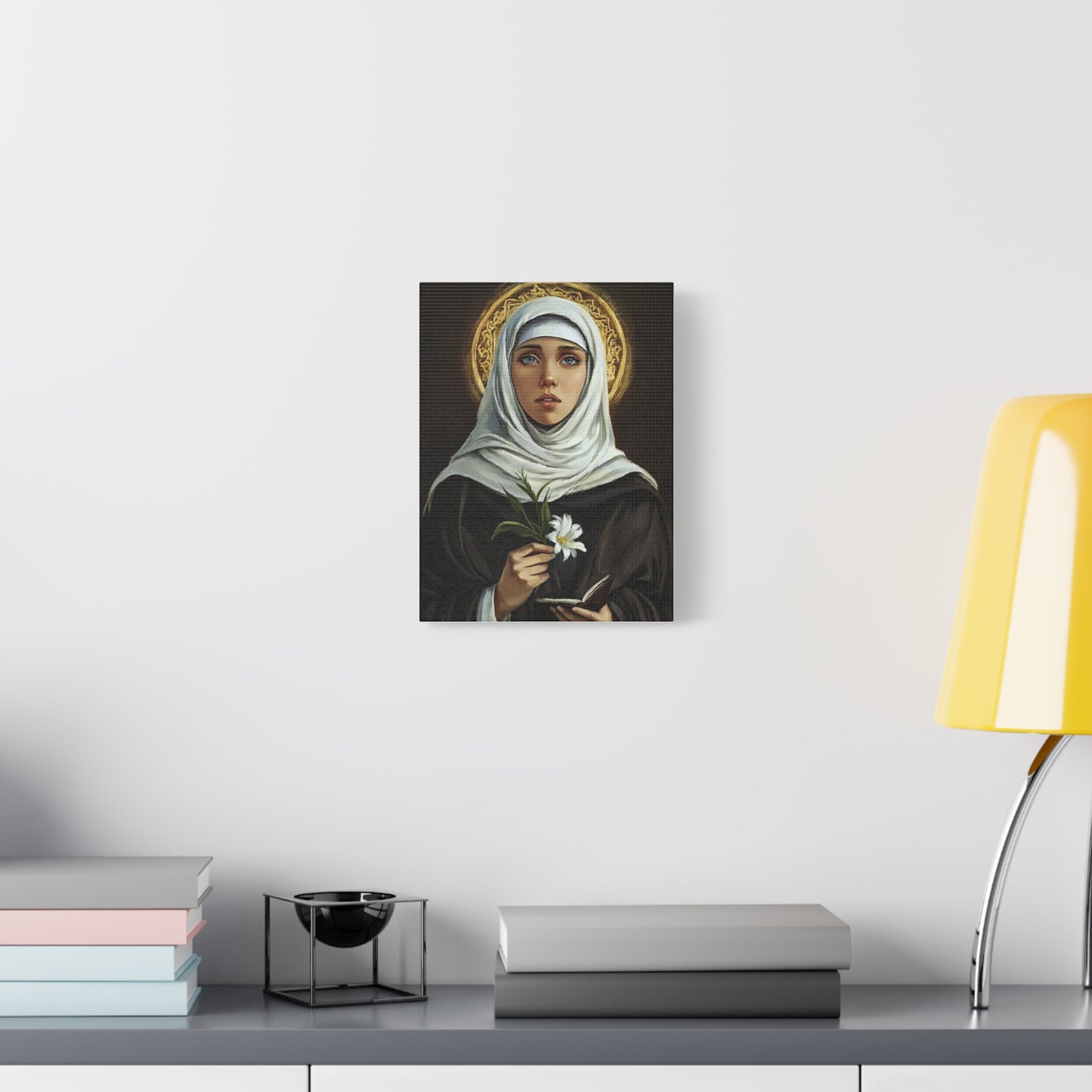 St. Catherine de Ricci Catholic Canvas Wall Art, Christian Decor
