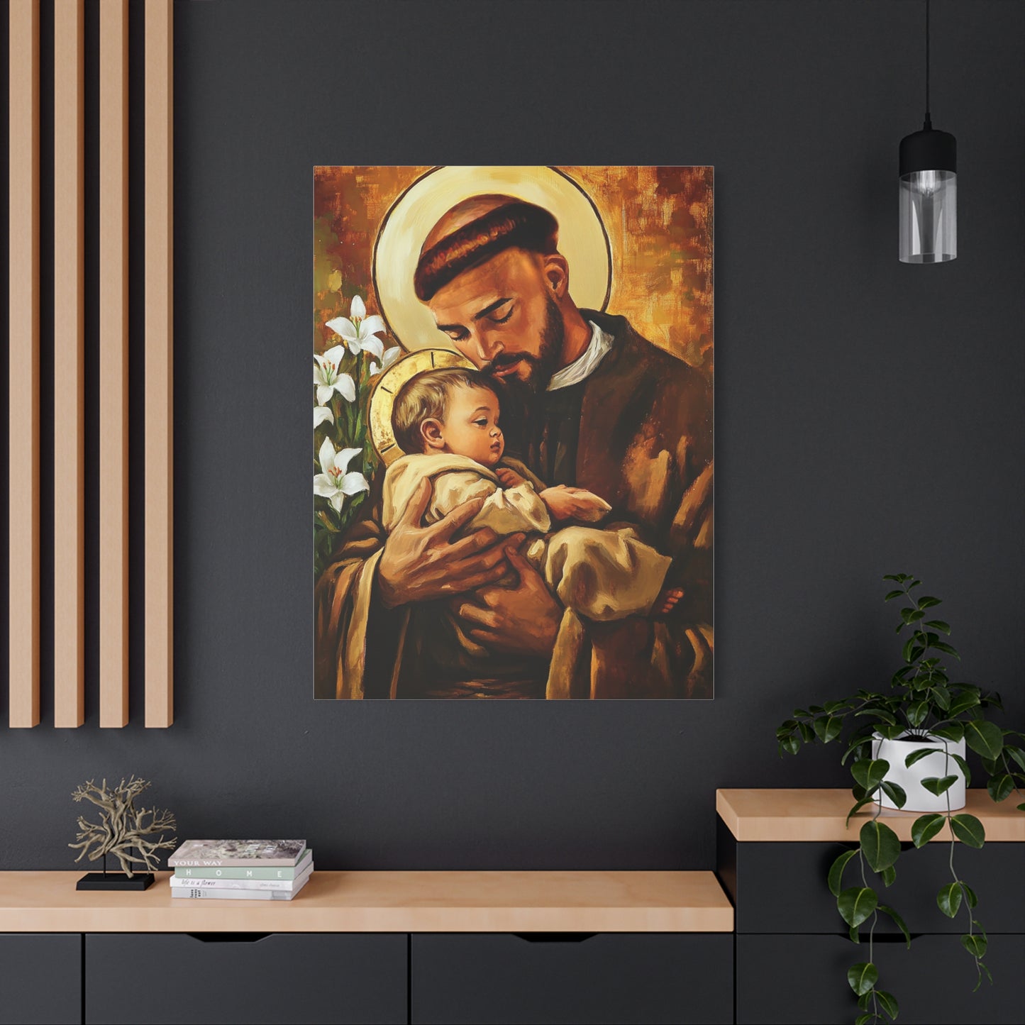 St. Anthony of Padua Canvas Print, Catholic Decor Wall, Gift Religious Christian