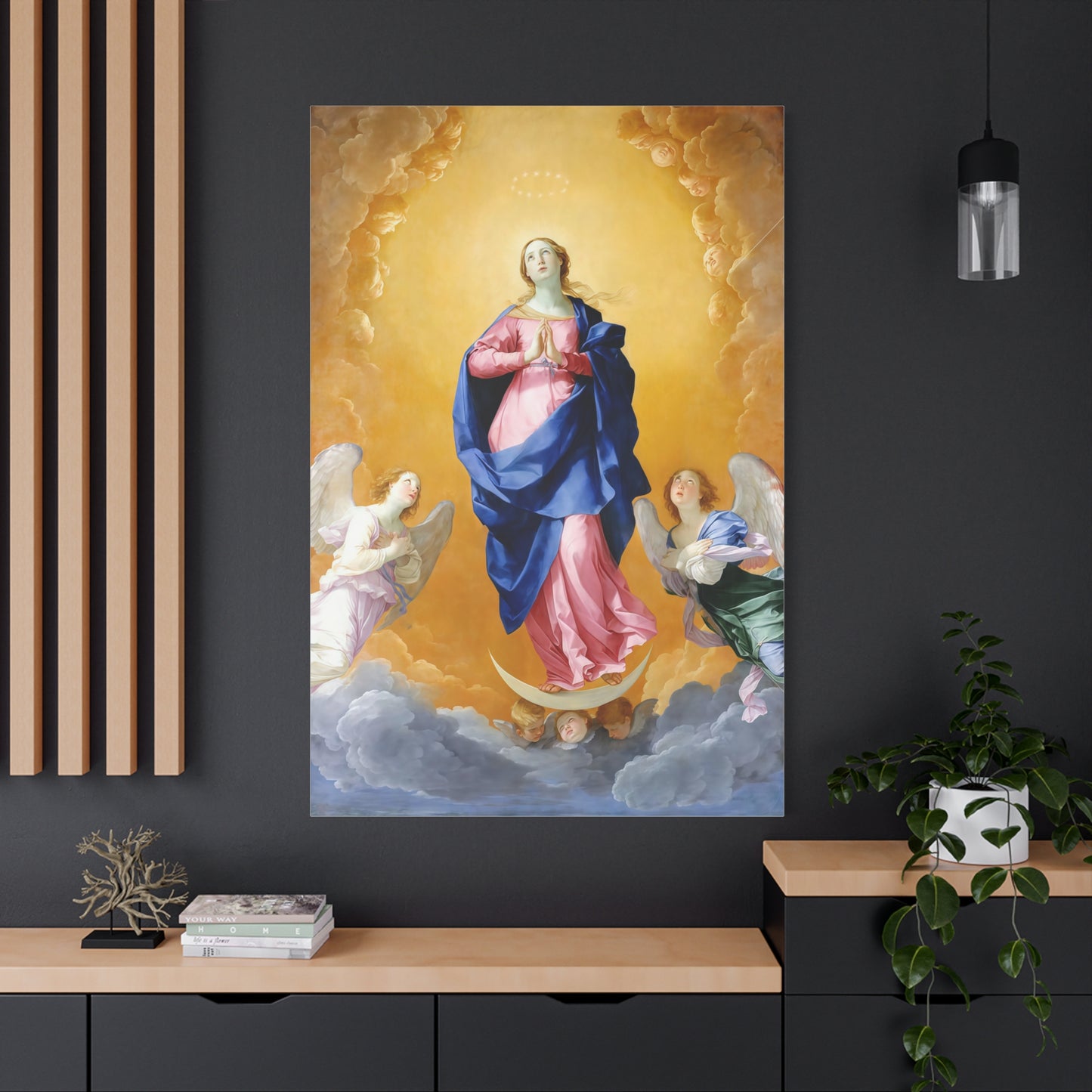 Ready To Hang - Mother Mary Immaculate Conception Our Lady Catholic Canvas Wall Art, Christian Decor