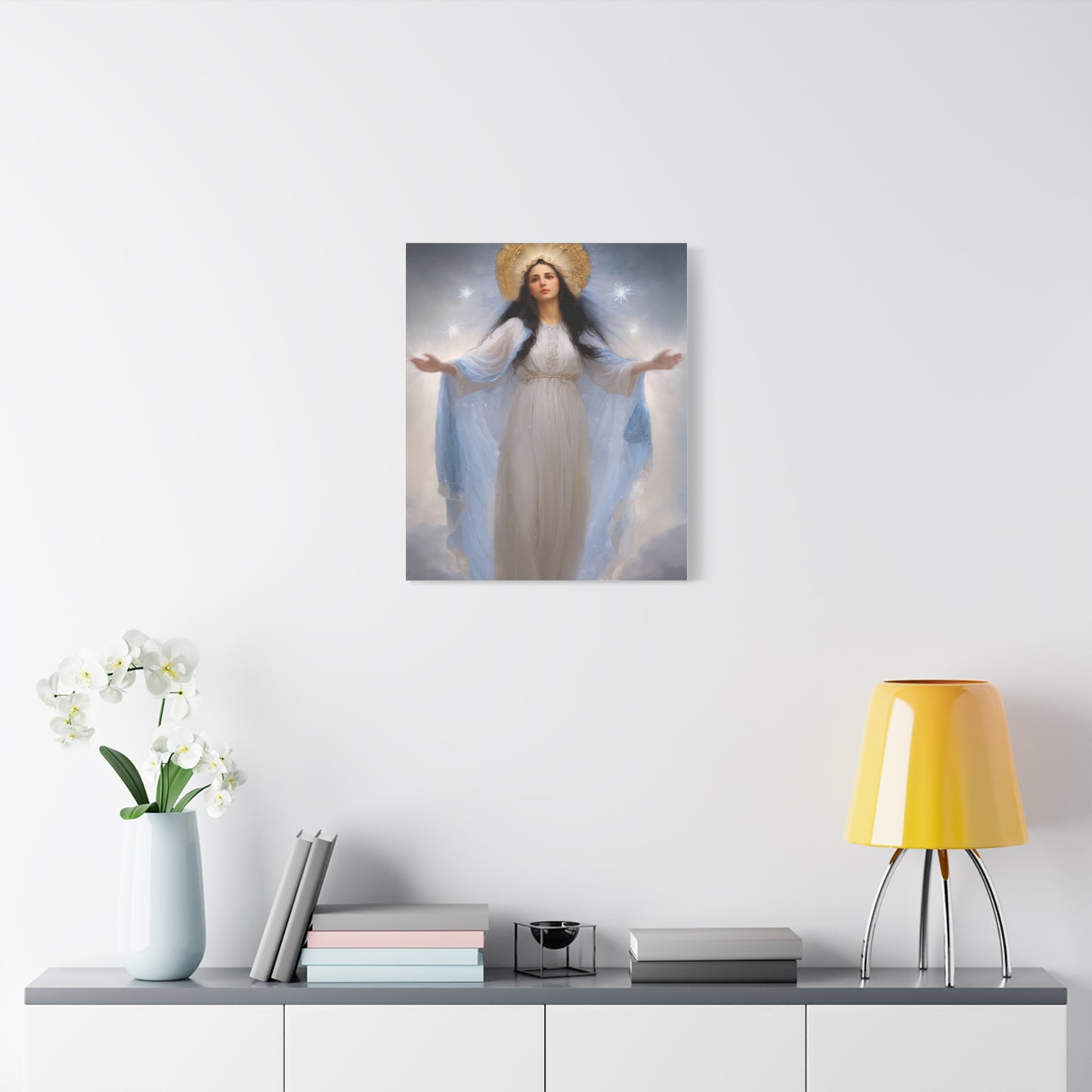 Ready to Hang - Our Lady of Stars Virgin Mary Catholic Canvas Wall Art, Christian Decor