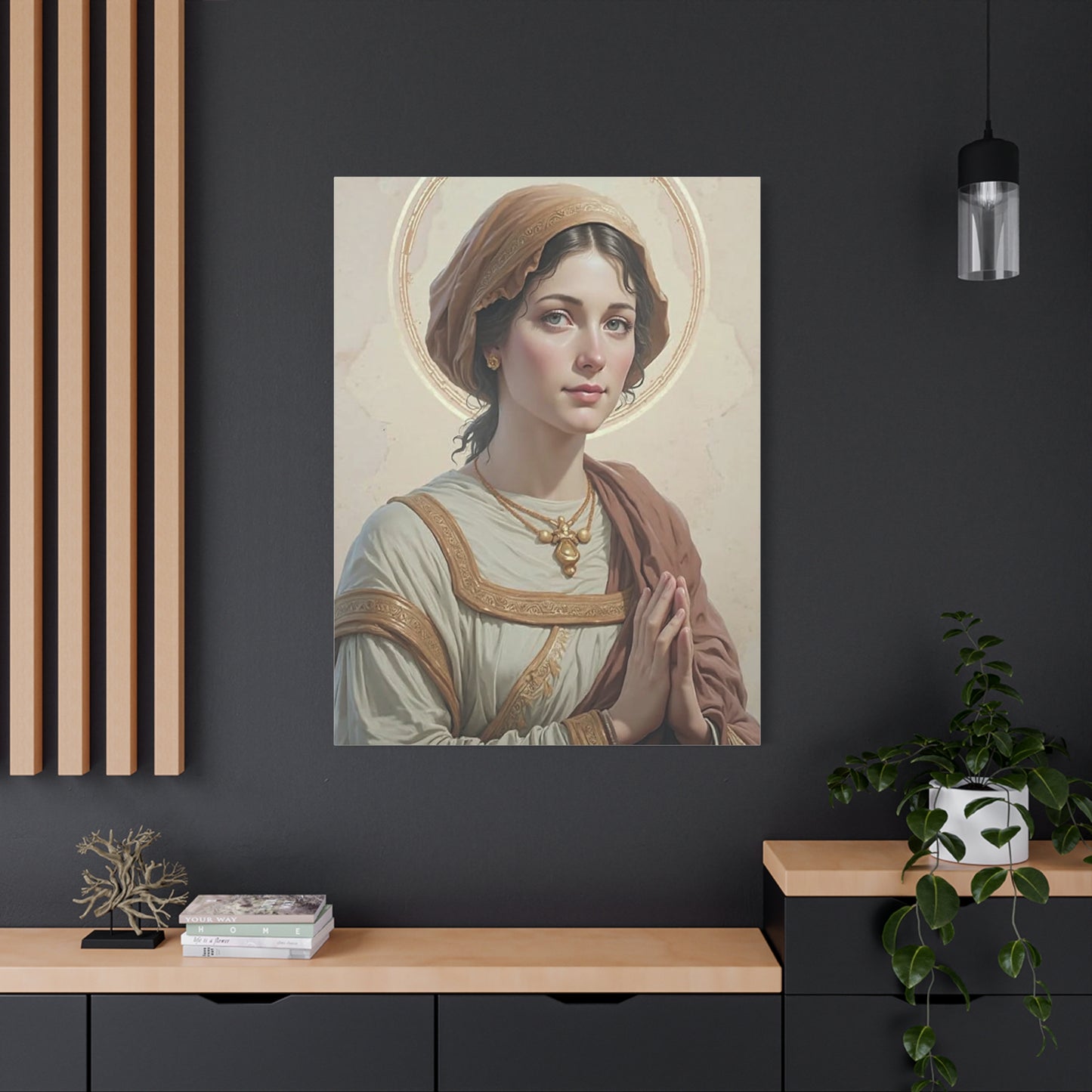 St. Flavia Domitilla Catholic Canvas Wall Art, Christian Decor