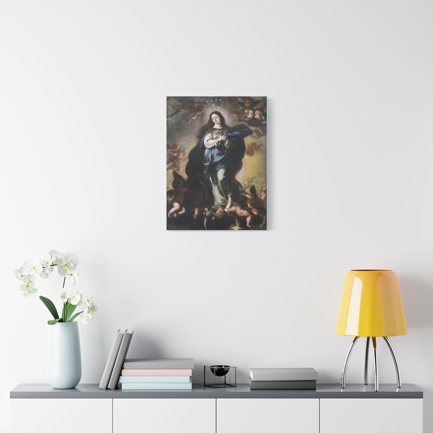 Ready To Hang - Our Lady Mother Mary Immaculate Conception Catholic Canvas Wall Art, Christian Decor