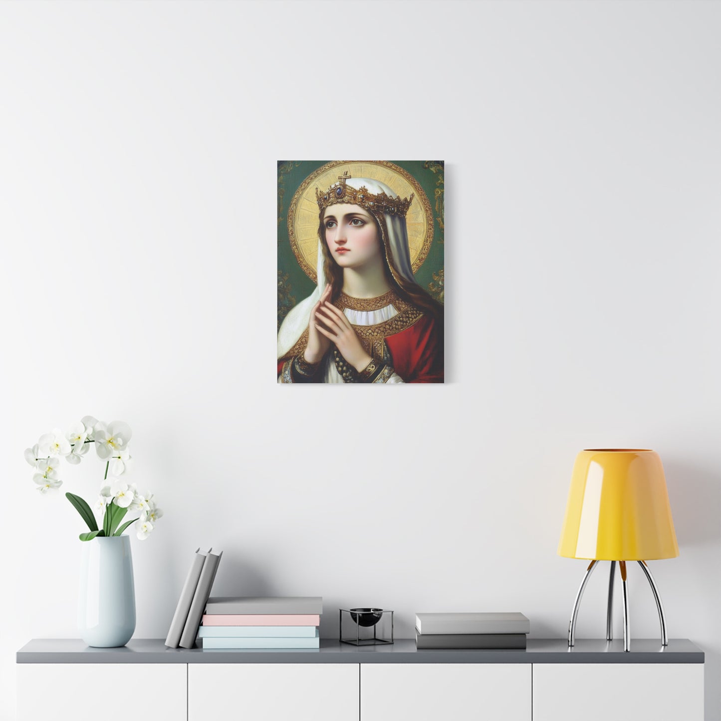 St. Elizabeth of Hungary Catholic Canvas Wall Art, Christian Decor