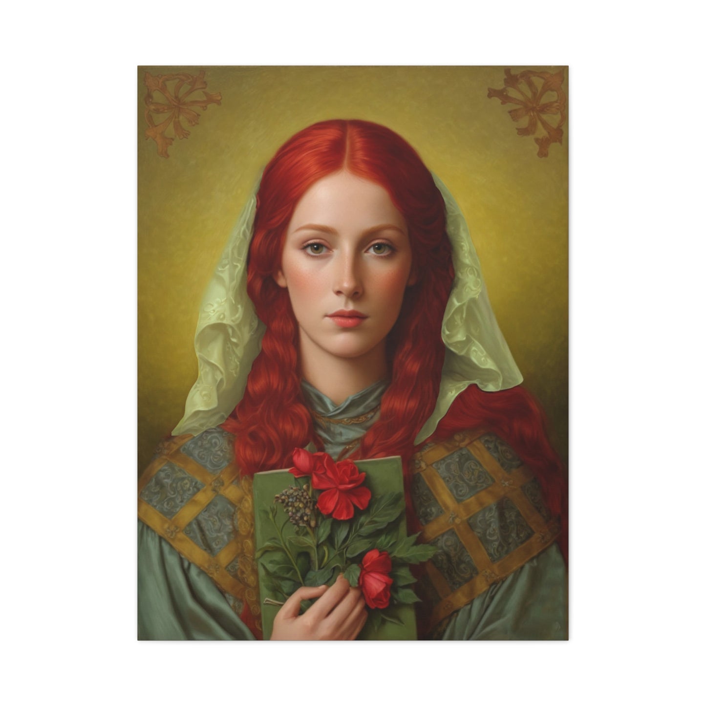 St. Dymphna Catholic Canvas Wall Art, Christian Decor