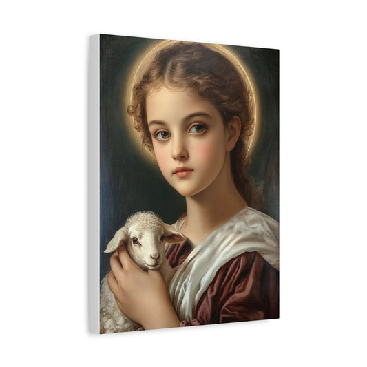 St. Agnes Catholic Canvas Wall Art, Christian Decor