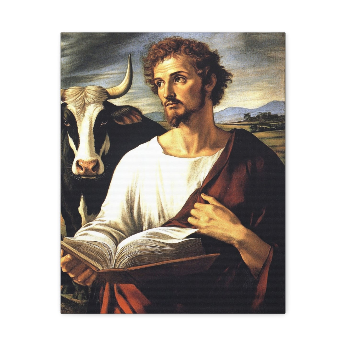 St. Luke the Evangelist Catholic Canvas Wall Art, Christian Decor