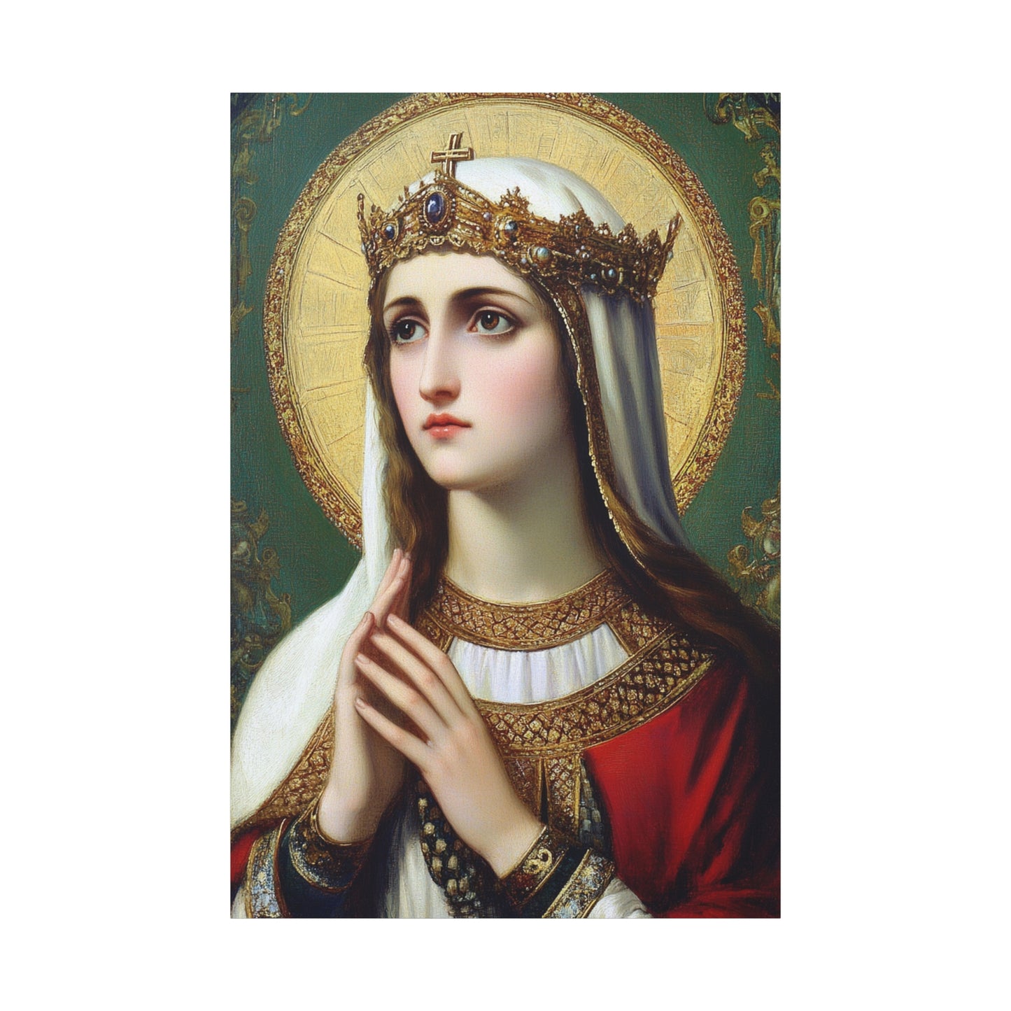St. Elizabeth of Hungary Catholic Canvas Wall Art, Christian Decor