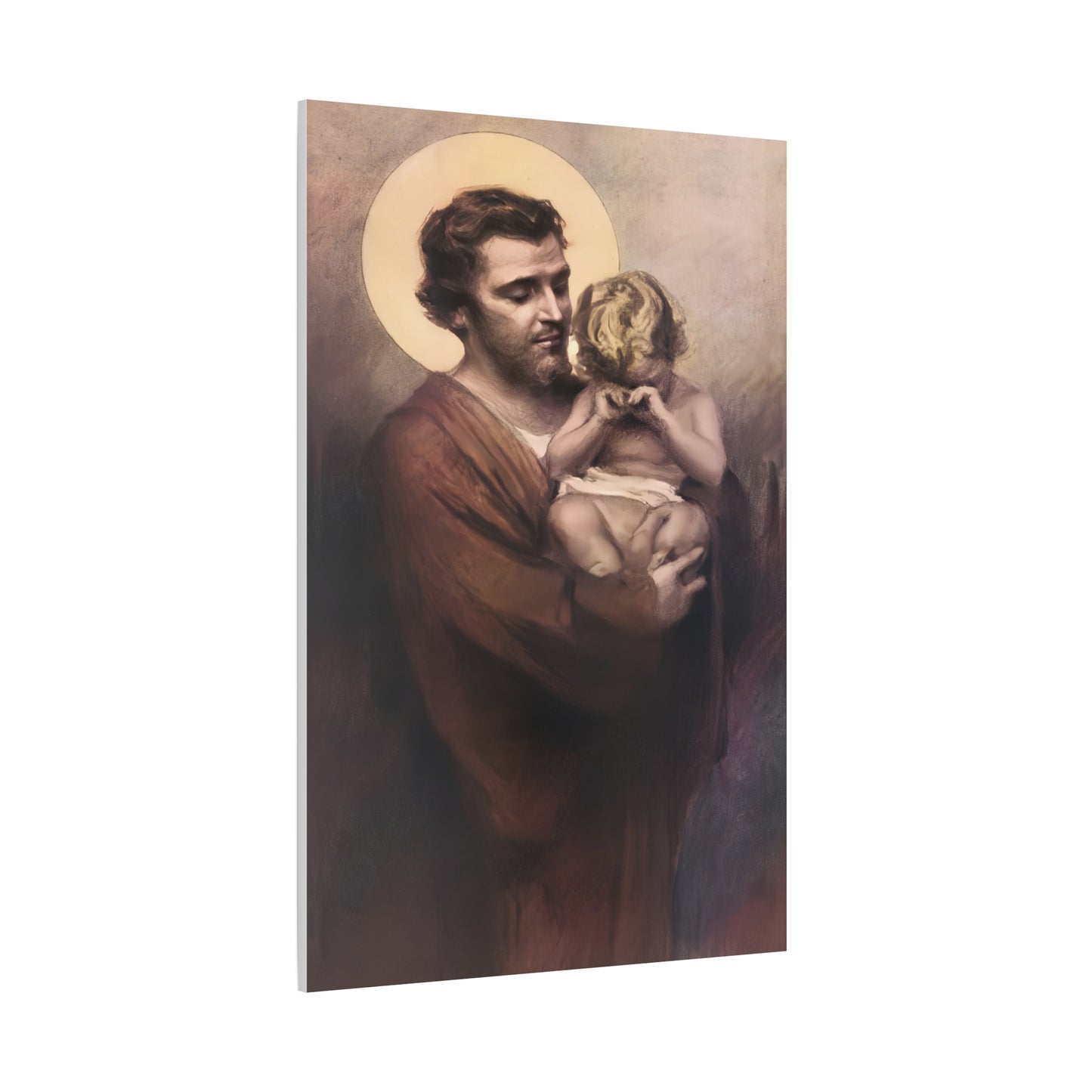 St. Joseph & Child Jesus Crying - Chambers - Catholic Canvas Wall Art, Christian Decor