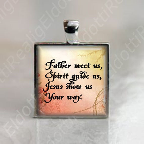 Father meet us Spirit guide us Jesus show us Religious Christian Catholic Medal
