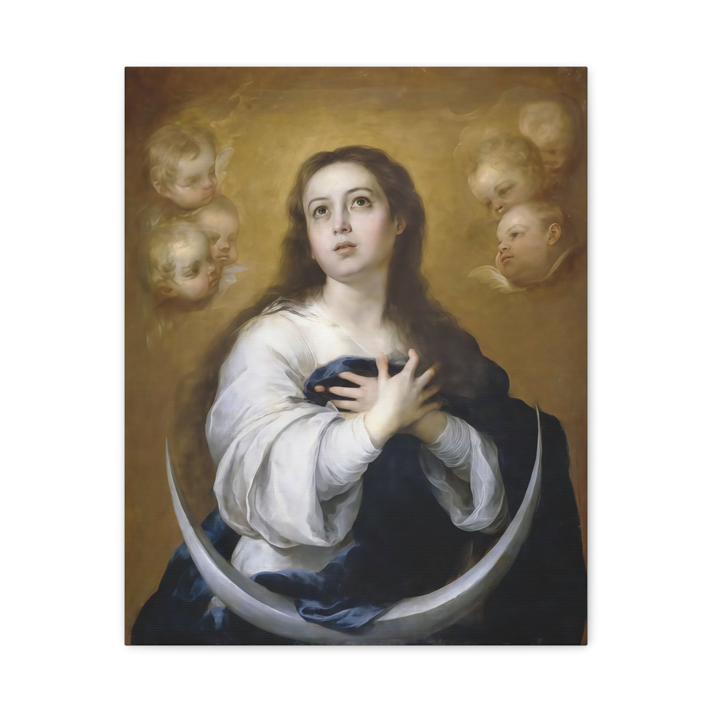 Ready to Hang - Immaculate Conception Virgin Mary Catholic Canvas Wall Art, Christian Decor