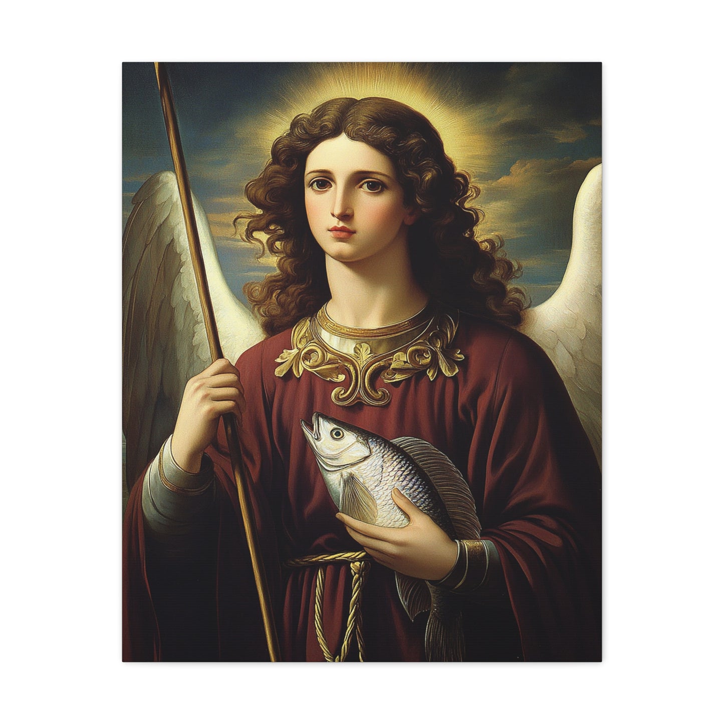Ready To Hang - St. Rapahel the Archangel Catholic Canvas Wall Art, Christian Decor