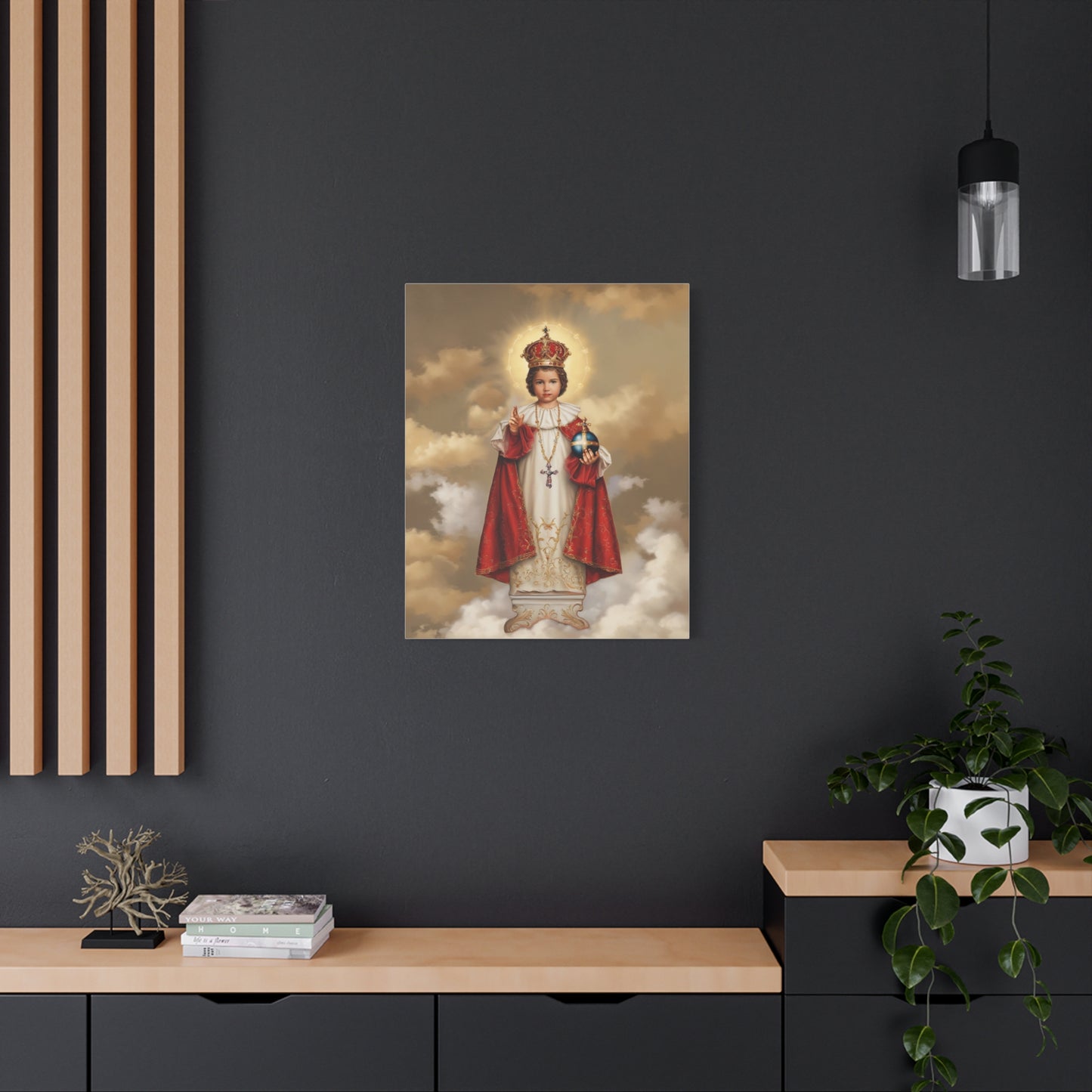 Infant Jesus of Prague Catholic Canvas Wall Art, Christian Decor