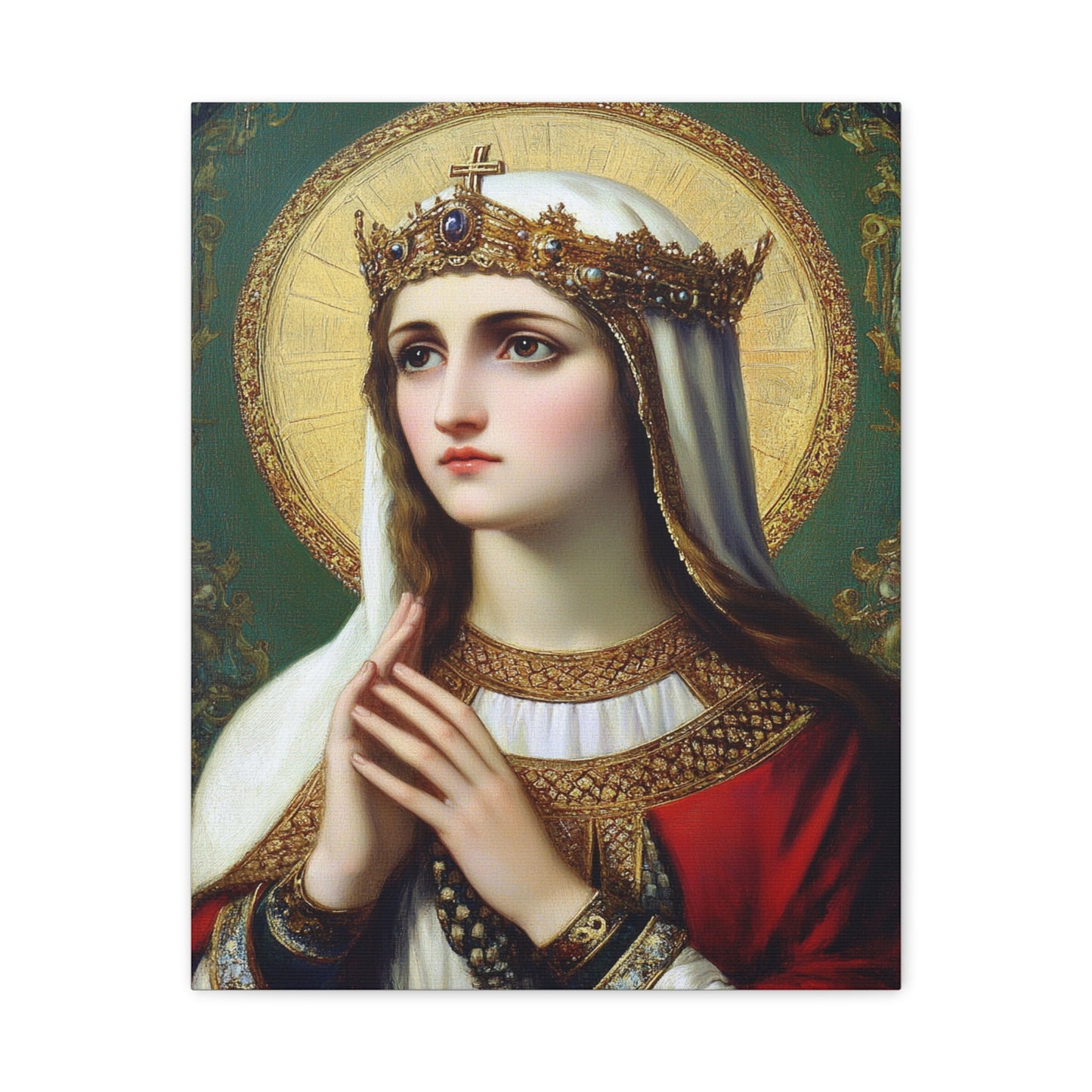 St. Elizabeth of Hungary Catholic Canvas Wall Art, Christian Decor