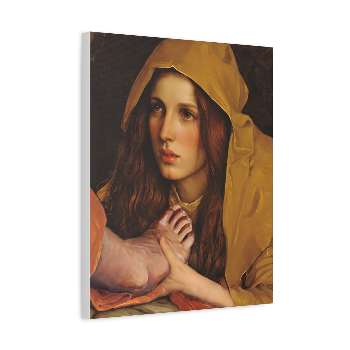 St. Mary Magdalene Anointing Jesus Feet Catholic Canvas Wall Art, Christian Decor
