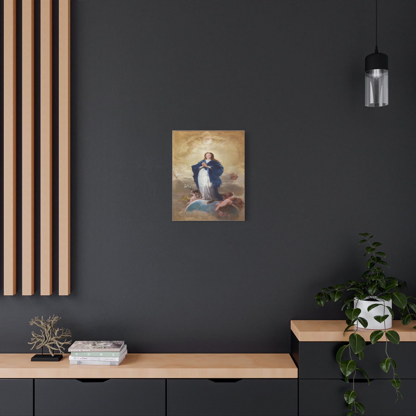 Ready To Hang - Mother Mary Immaculate Conception Catholic Canvas Wall Art, Christian Decor
