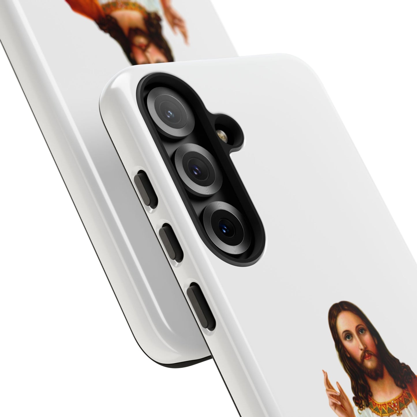 Artistic Phone Case Featuring Jesus, Tough Phone Case, Christian Gift, Religious Phone Cover, Inspirational Phone Accessory, Unique Jesus