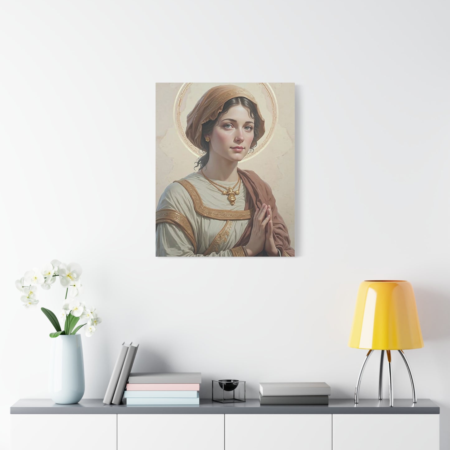 St. Flavia Domitilla Catholic Canvas Wall Art, Christian Decor