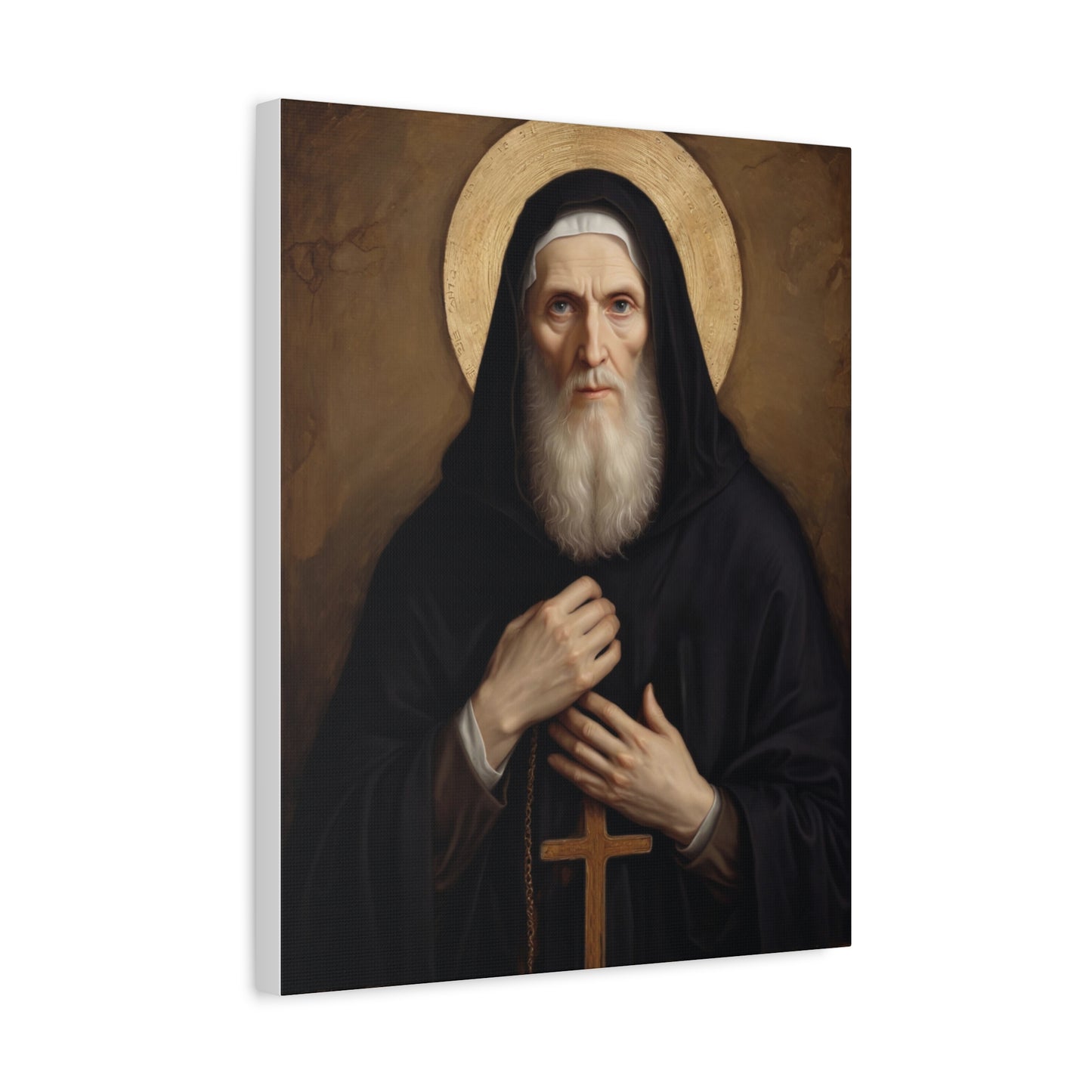 St Benedict of Nursia Canvas Print, Catholic Decor Wall, Gift Religious Christian