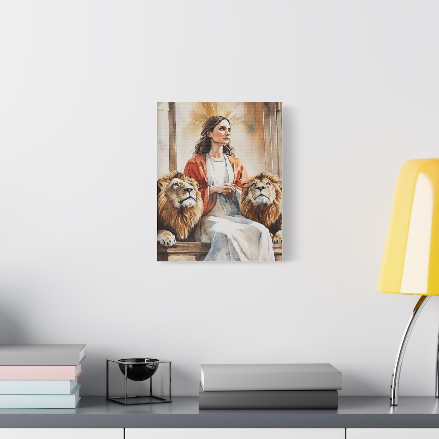 Ready To Hang - St. Prisca with Lions Catholic Canvas Wall Art, Christian Decor