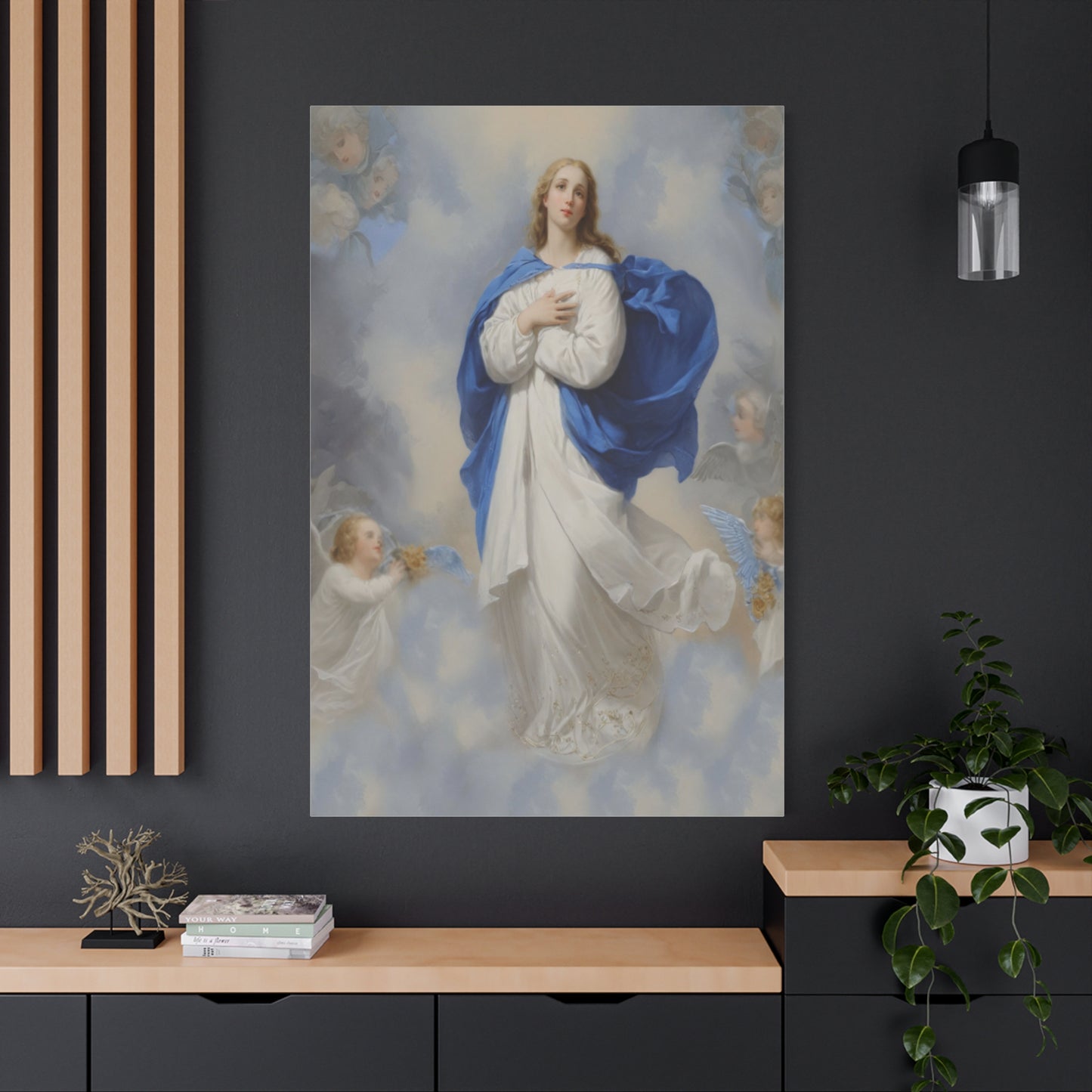 Ready to Hang - Mary Our Lady Assumption Catholic Canvas Wall Art, Christian Decor